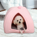Maxbell Cat Warm House Dog Tent Sleeping Hut Kitty Anti Slip Calming Cave Pet Bed Pink M