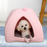 Maxbell Cat Warm House Dog Tent Sleeping Hut Kitty Anti Slip Calming Cave Pet Bed Pink M