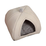 Maxbell Cat Warm House Dog Tent Sleeping Hut Kitty Anti Slip Calming Cave Pet Bed S Gray