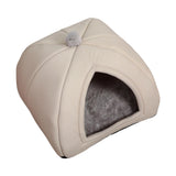 Maxbell Cat Warm House Dog Tent Sleeping Hut Kitty Anti Slip Calming Cave Pet Bed S Gray