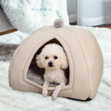 Maxbell Cat Warm House Dog Tent Sleeping Hut Kitty Anti Slip Calming Cave Pet Bed S Gray