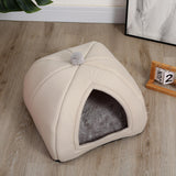 Maxbell Cat Warm House Dog Tent Sleeping Hut Kitty Anti Slip Calming Cave Pet Bed S Gray