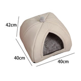Maxbell Cat Warm House Dog Tent Sleeping Hut Kitty Anti Slip Calming Cave Pet Bed Gray L