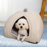 Maxbell Cat Warm House Dog Tent Sleeping Hut Kitty Anti Slip Calming Cave Pet Bed Gray L