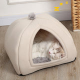 Maxbell Cat Warm House Dog Tent Sleeping Hut Kitty Anti Slip Calming Cave Pet Bed Gray L