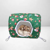 Maxbell Hamster House Bed Hanging Hammock soft for Rabbit Indoor Winter Green