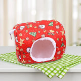 Maxbell Hamster House Bed Hanging Hammock soft for Rabbit Indoor Winter Red