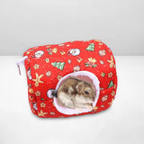 Maxbell Hamster House Bed Hanging Hammock soft for Rabbit Indoor Winter Red