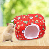 Maxbell Hamster House Bed Hanging Hammock soft for Rabbit Indoor Winter Red
