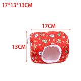 Maxbell Hamster House Bed Hanging Hammock soft for Rabbit Indoor Winter Red
