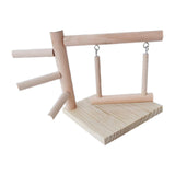 Maxbell Parrots Perch Wooden Gym Stand Bird Swing Climbing Ladder Handmade Sturdy
