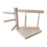 Maxbell Parrots Perch Wooden Gym Stand Bird Swing Climbing Ladder Handmade Sturdy