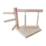 Maxbell Parrots Perch Wooden Gym Stand Bird Swing Climbing Ladder Handmade Sturdy