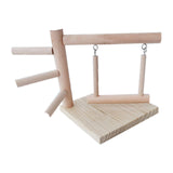 Maxbell Parrots Perch Wooden Gym Stand Bird Swing Climbing Ladder Handmade Sturdy