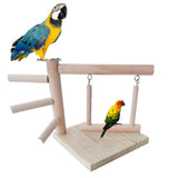 Maxbell Parrots Perch Wooden Gym Stand Bird Swing Climbing Ladder Handmade Sturdy