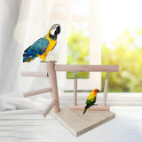 Maxbell Parrots Perch Wooden Gym Stand Bird Swing Climbing Ladder Handmade Sturdy