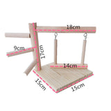 Maxbell Parrots Perch Wooden Gym Stand Bird Swing Climbing Ladder Handmade Sturdy