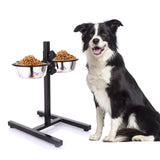 Maxbell Adjustable Elevated Pet Bowls Feeder Cats Kitten Raised Water and Food Bowls 23cmx7cm