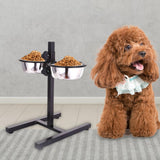 Maxbell Adjustable Elevated Pet Bowls Feeder Cats Kitten Raised Water and Food Bowls 23cmx7cm