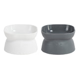 Maxbell Cat Bowl Pet Bowl Stable Feeding Station Dog Bowl for Puppy Supplies White