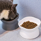Maxbell Cat Bowl Pet Bowl Stable Feeding Station Dog Bowl for Puppy Supplies White
