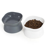 Maxbell Cat Bowl Pet Bowl Stable Feeding Station Dog Bowl for Puppy Supplies White