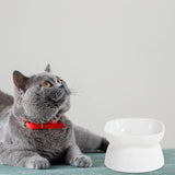 Maxbell Cat Bowl Pet Bowl Stable Feeding Station Dog Bowl for Puppy Supplies White