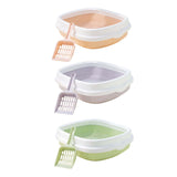 Maxbell Semienclosed Cat Toilet Stronger Durable Travel Litter Pan Cleaning Rabbit Pink, Cover, Spoon