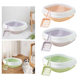 Maxbell Semienclosed Cat Toilet Stronger Durable Travel Litter Pan Cleaning Rabbit Pink, Cover, Spoon