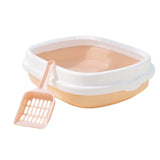 Maxbell Semienclosed Cat Toilet Stronger Durable Travel Litter Pan Cleaning Rabbit Pink, Cover, Spoon