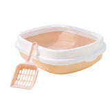 Maxbell Semienclosed Cat Toilet Stronger Durable Travel Litter Pan Cleaning Rabbit Pink, Cover, Spoon