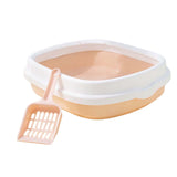 Maxbell Semienclosed Cat Toilet Stronger Durable Travel Litter Pan Cleaning Rabbit Pink, Cover, Spoon
