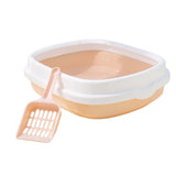 Maxbell Semienclosed Cat Toilet Stronger Durable Travel Litter Pan Cleaning Rabbit Pink, Cover, Spoon