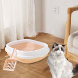 Maxbell Semienclosed Cat Toilet Stronger Durable Travel Litter Pan Cleaning Rabbit Pink, Cover, Spoon