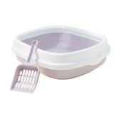 Maxbell Semienclosed Cat Toilet Stronger Durable Travel Litter Pan Cleaning Rabbit Grey