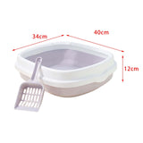 Maxbell Semienclosed Cat Toilet Stronger Durable Travel Litter Pan Cleaning Rabbit Grey