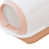 Maxbell Hooded Cat Litter Box Enclosed Potty Toilet Bedpan with Gate Pet Litter Tray