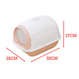 Maxbell Hooded Cat Litter Box Enclosed Potty Toilet Bedpan with Gate Pet Litter Tray