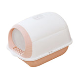 Maxbell Hooded Cat Litter Box Enclosed Potty Toilet Bedpan with Gate Pet Litter Tray