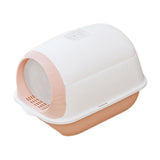 Maxbell Hooded Cat Litter Box Enclosed Potty Toilet Bedpan with Gate Pet Litter Tray