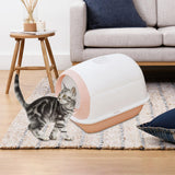 Maxbell Hooded Cat Litter Box Enclosed Potty Toilet Bedpan with Gate Pet Litter Tray