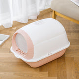 Maxbell Hooded Cat Litter Box Enclosed Potty Toilet Bedpan with Gate Pet Litter Tray
