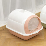 Maxbell Hooded Cat Litter Box Enclosed Potty Toilet Bedpan with Gate Pet Litter Tray