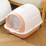 Maxbell Hooded Cat Litter Box Enclosed Potty Toilet Bedpan with Gate Pet Litter Tray