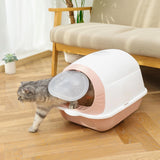 Maxbell Hooded Cat Litter Box Enclosed Potty Toilet Bedpan with Gate Pet Litter Tray