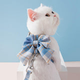 Maxbell Dog Harness and Leash Set Adjustable Dog Harness for Kitty Cat Accessories Blue