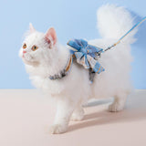 Maxbell Dog Harness and Leash Set Adjustable Dog Harness for Kitty Cat Accessories Blue