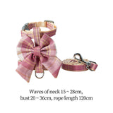Maxbell Dog Harness and Leash Set Adjustable Dog Harness for Kitty Cat Accessories Pink