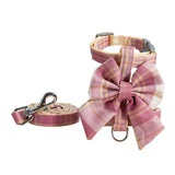 Maxbell Dog Harness and Leash Set Adjustable Dog Harness for Kitty Cat Accessories Pink