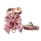 Maxbell Dog Harness and Leash Set Adjustable Dog Harness for Kitty Cat Accessories Pink
